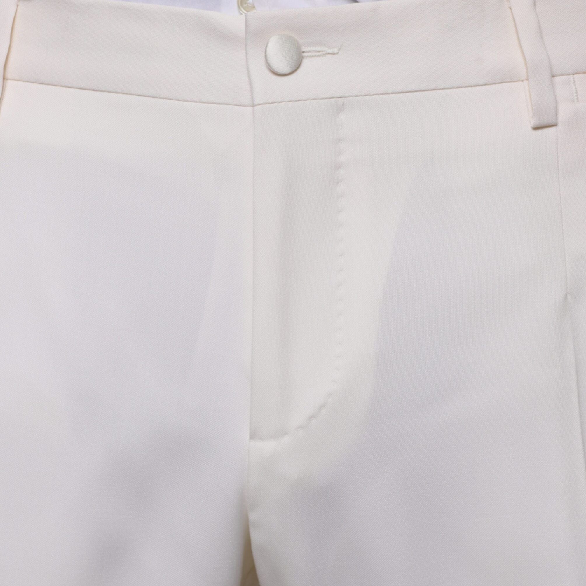 Dolce & Gabbana White Wool Silk 3 Piece SlimFit Formal Suit