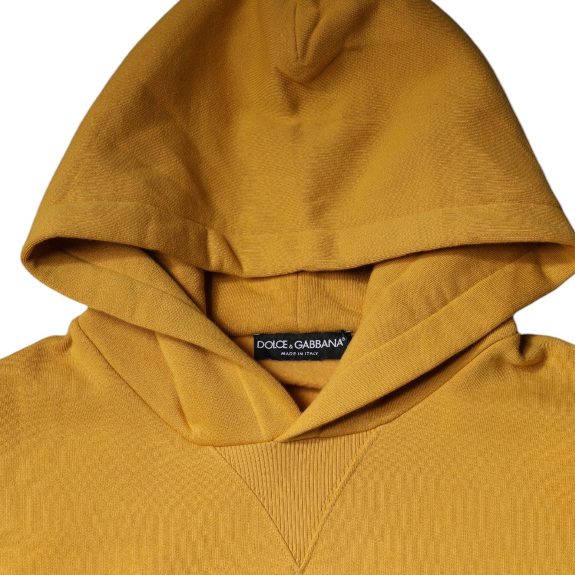 Dolce & Gabbana Mustard DG Hooded Men Sweatshirt Sweater