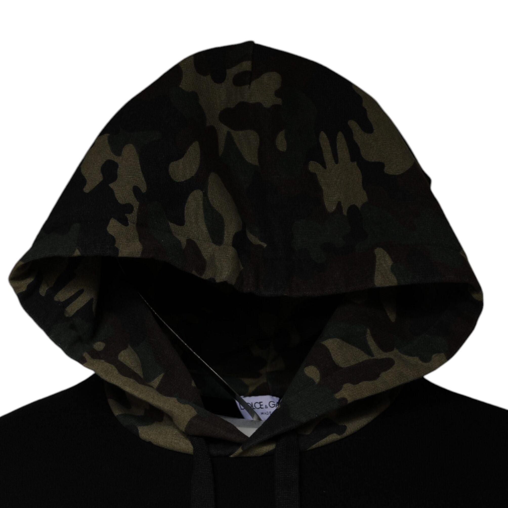 Dolce & Gabbana Black Camouflage Hooded Sweatshirt Sweater