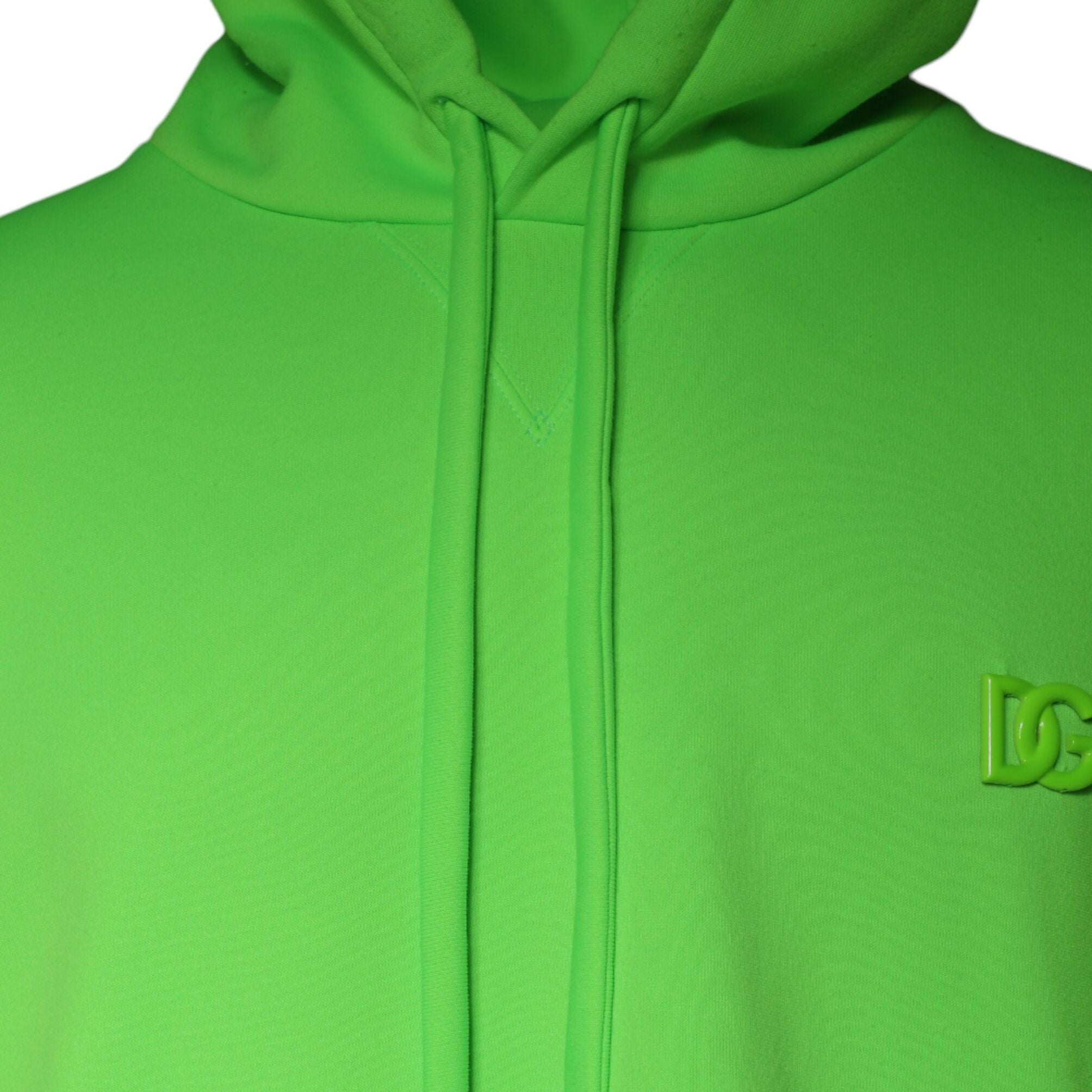 Dolce & Gabbana Green Logo Hooded Pullover Men Sweatshirt Sweater