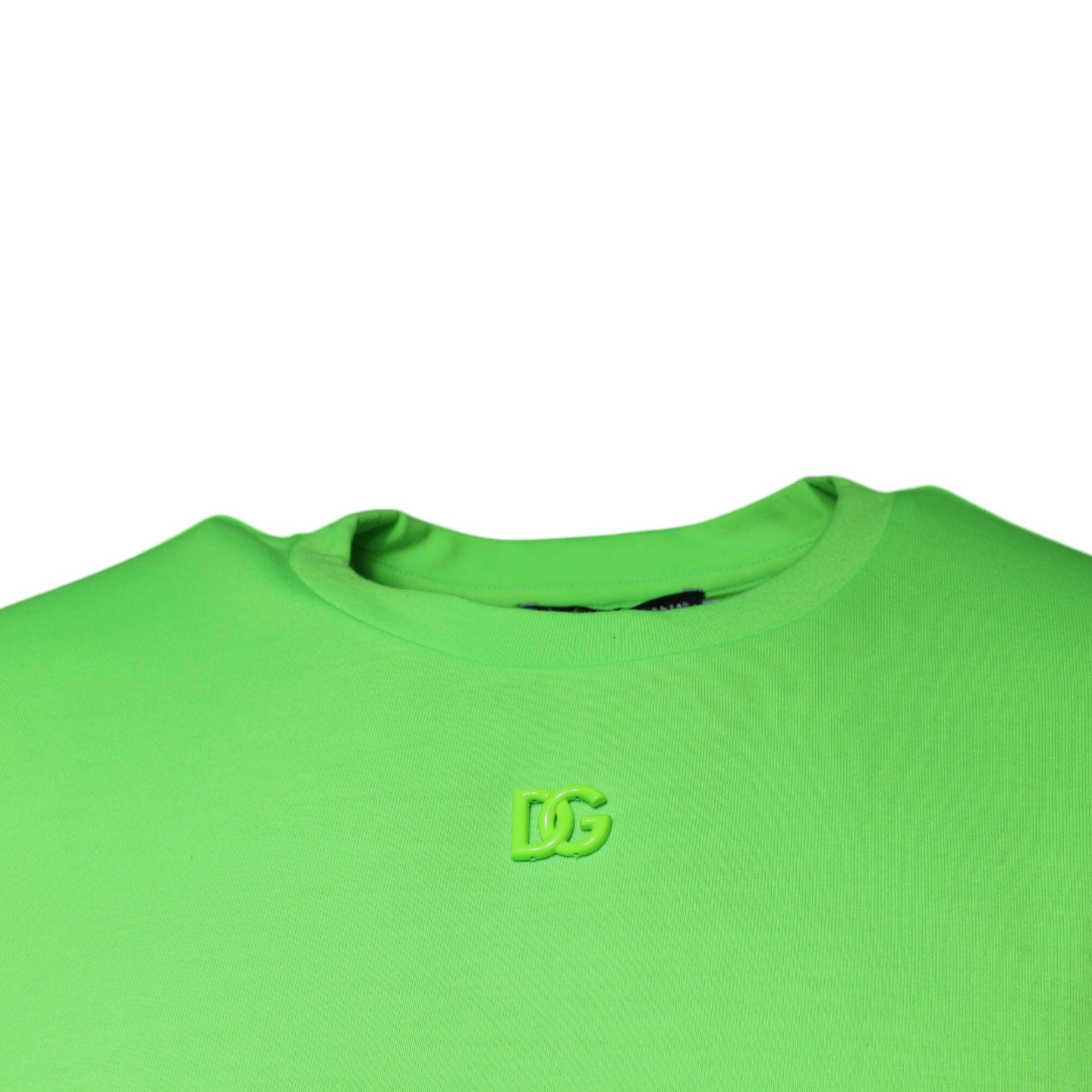 Dolce & Gabbana Green Logo Round Neck Short Sleeves T-shirt