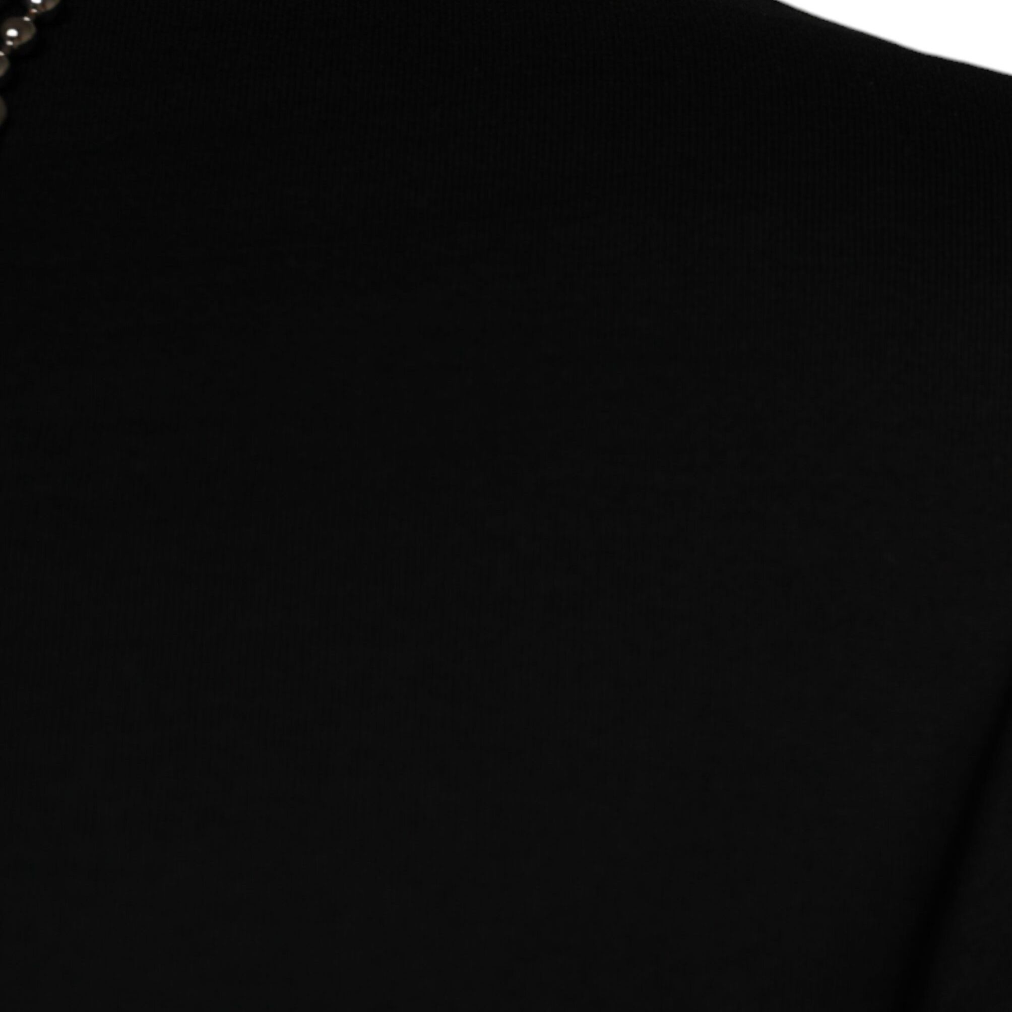 Dolce & Gabbana Black Cotton Necklace Embellished T-shirt