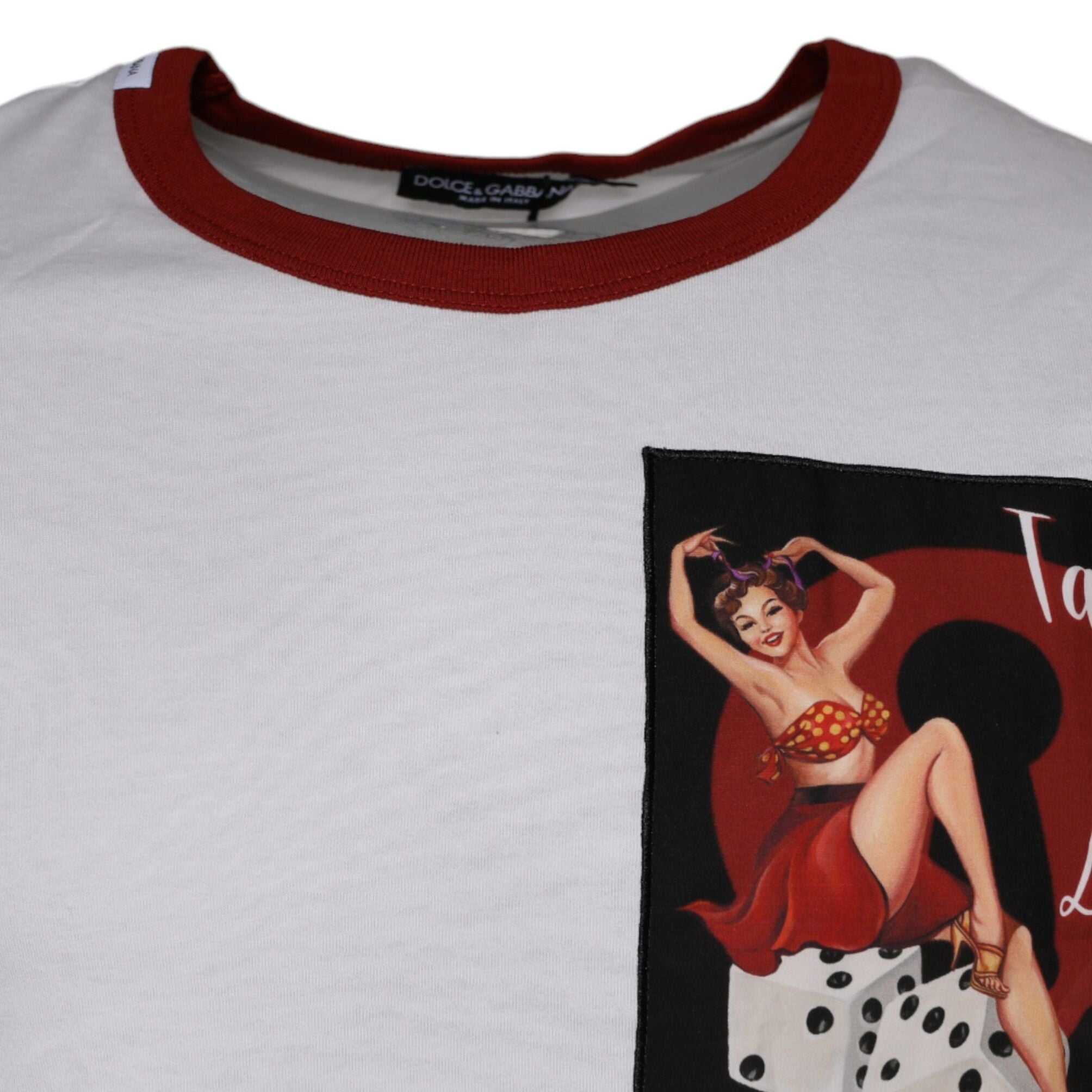 Dolce & Gabbana White Graphic Print Cotton Crew Neck T-shirt
