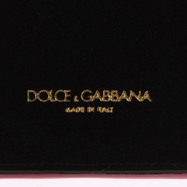 Dolce & Gabbana Pink Leather Heart Phone Cover