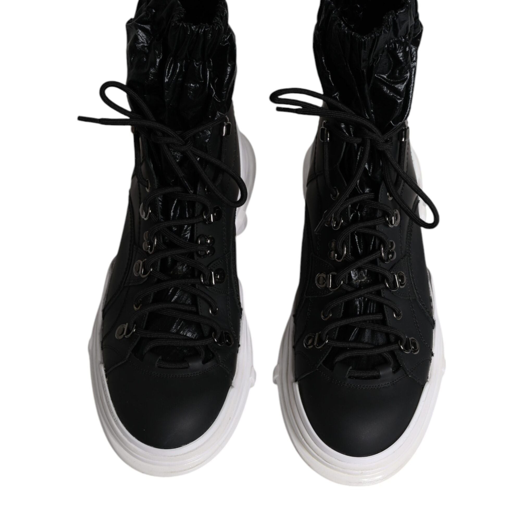 Dolce & Gabbana Black Nylon Galileo High Top Sneakers Shoes