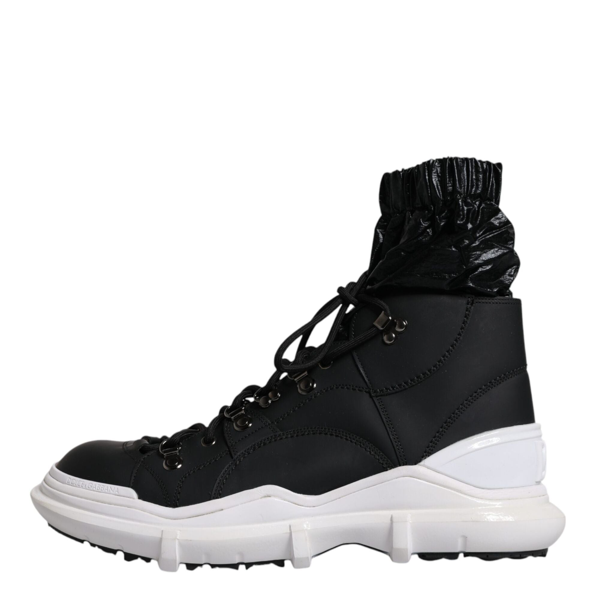 Dolce & Gabbana Black Nylon Galileo High Top Sneakers Shoes