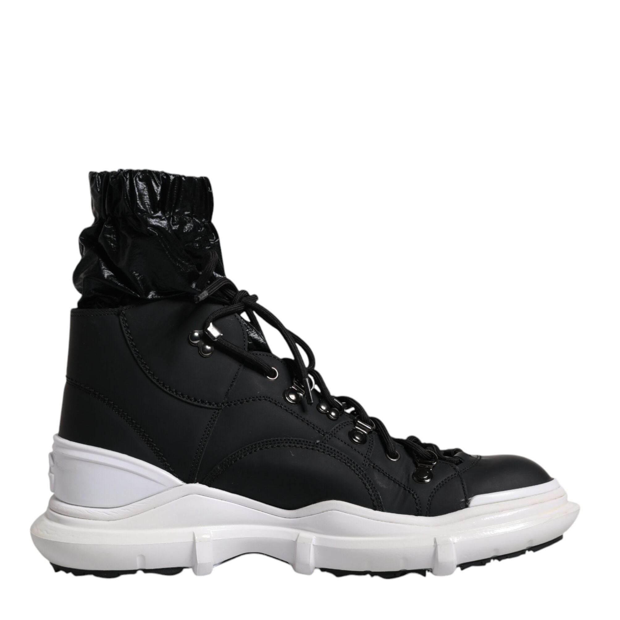 Dolce & Gabbana Black Nylon Galileo High Top Sneakers Shoes