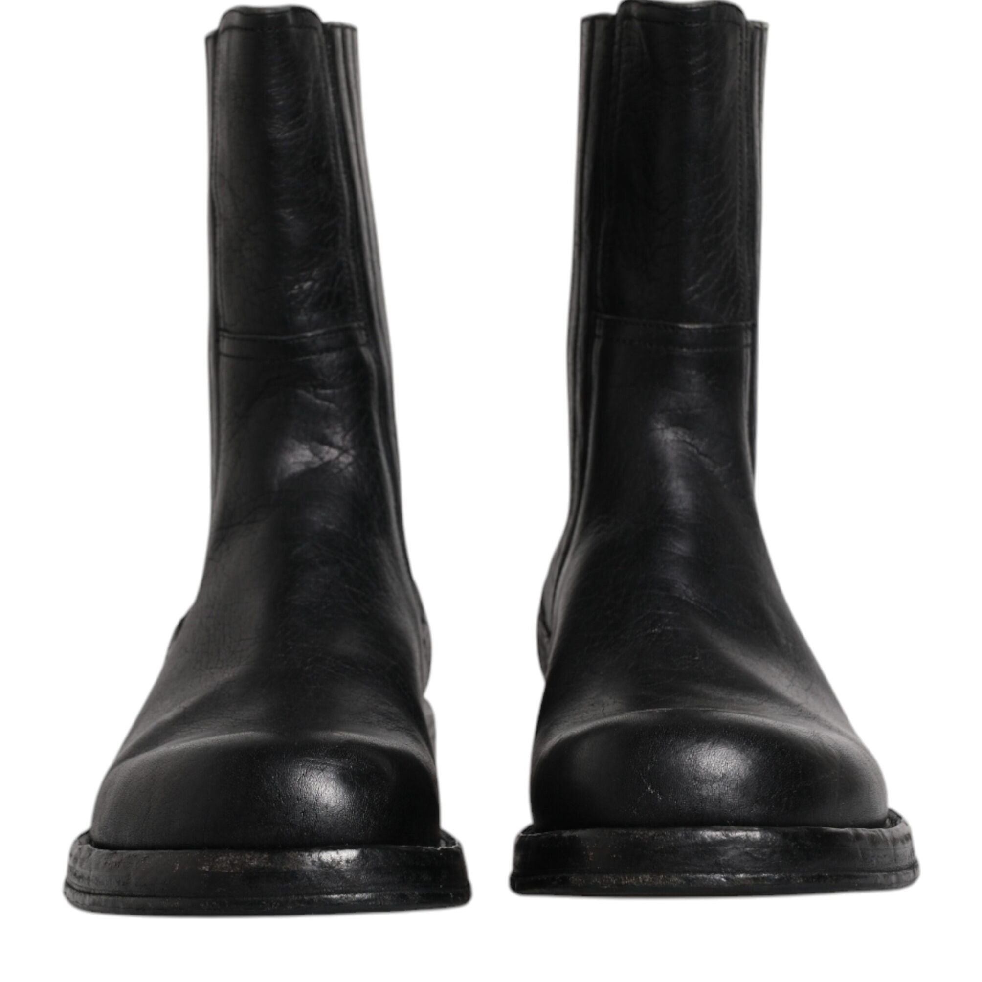 Dolce & Gabbana Black Horse Leather Mid Calf Boots Shoes