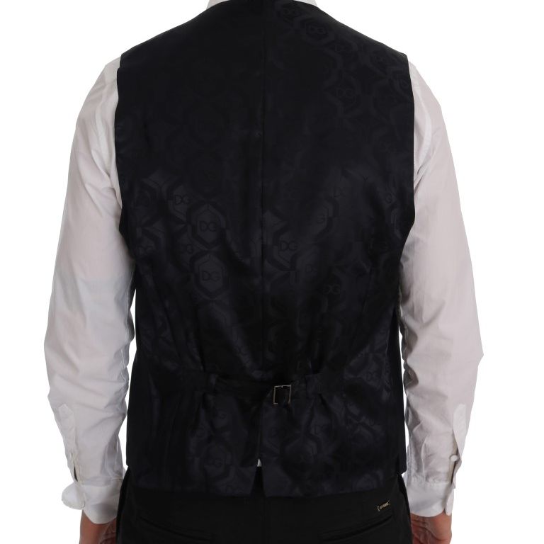 Dolce & Gabbana Black STAFF Wool Striped Vest