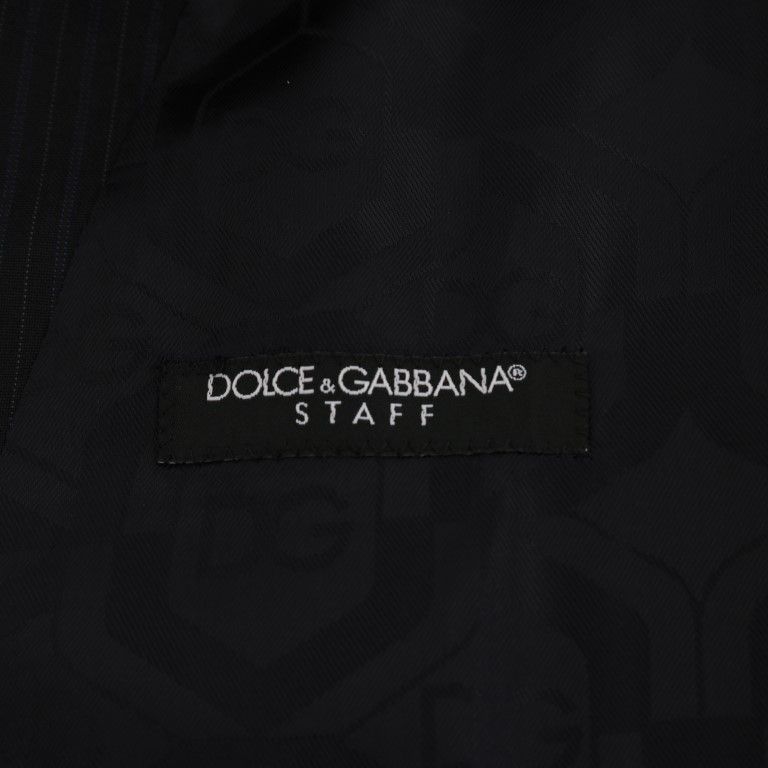 Dolce & Gabbana Black STAFF Wool Striped Vest