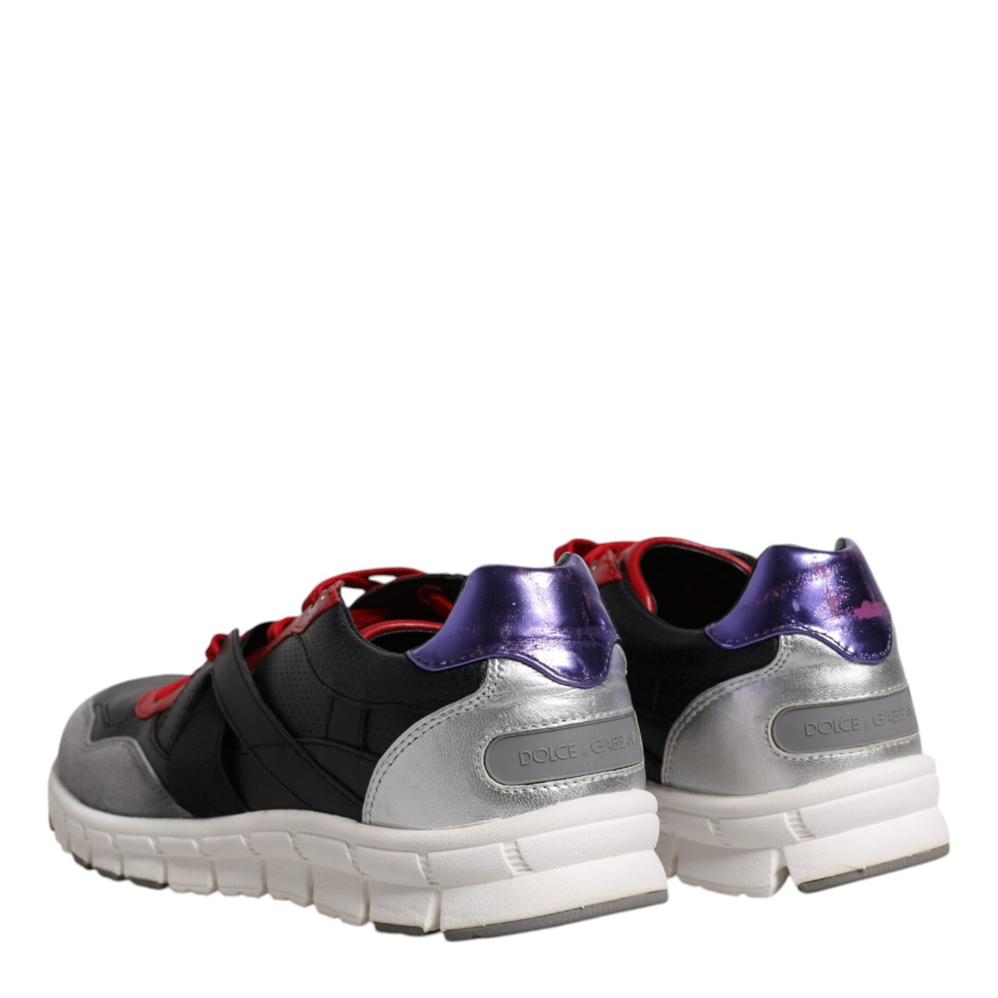 Dolce & Gabbana Multicolor Leather Suede Low Top Sneakers Shoes