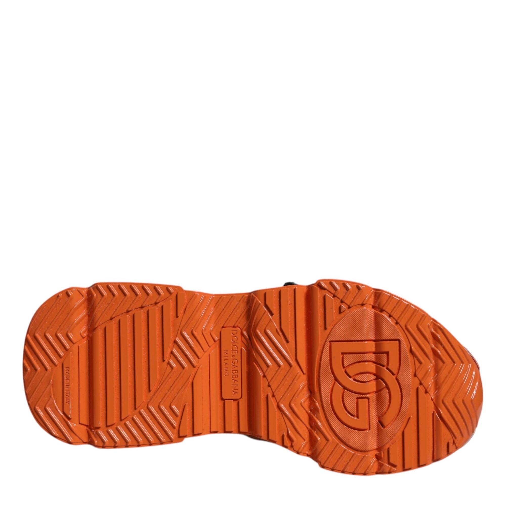 Dolce & Gabbana Orange Multi Panel Chunky High Top Sneakers Shoes