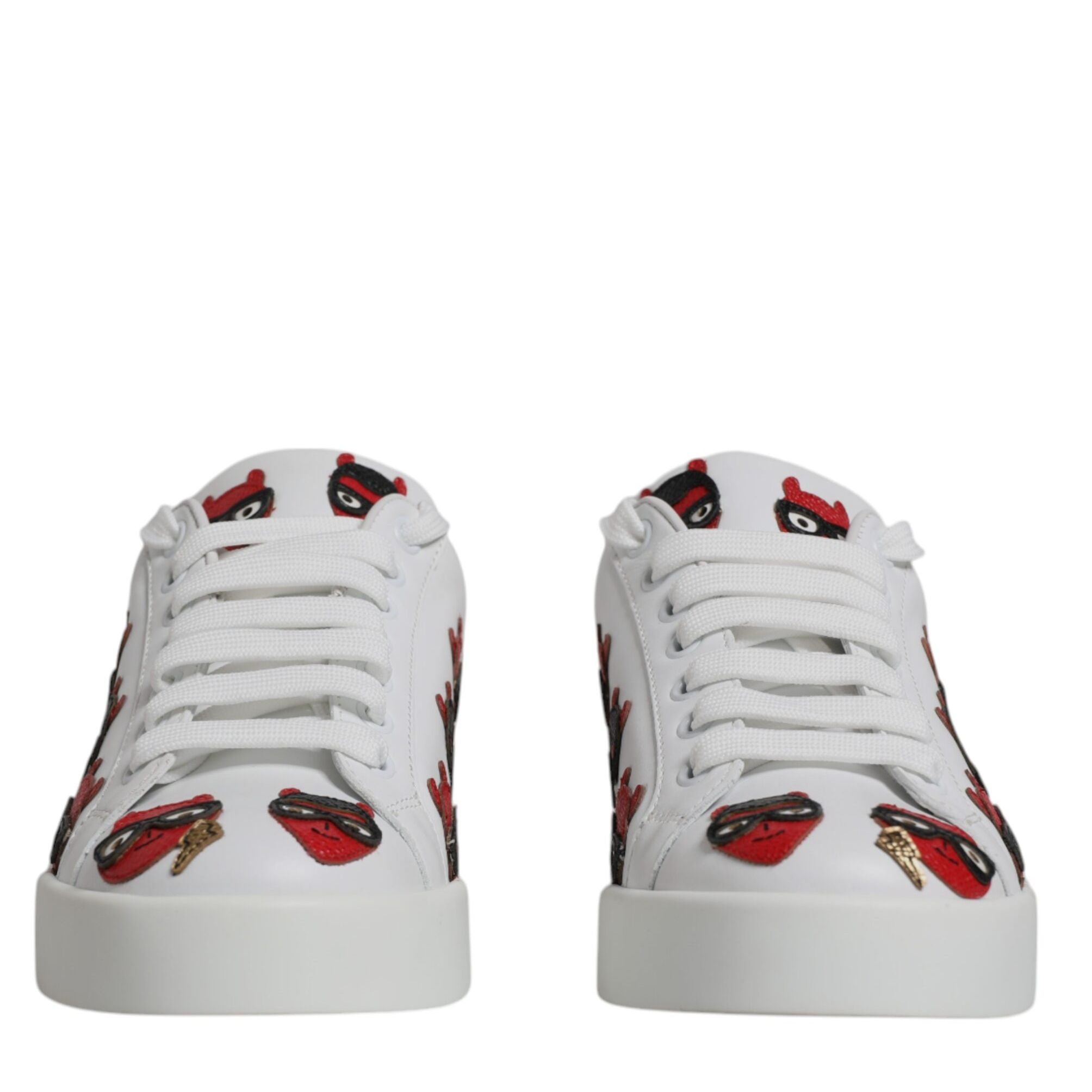 Dolce & Gabbana White Devil Face Portofino Sneakers Shoes