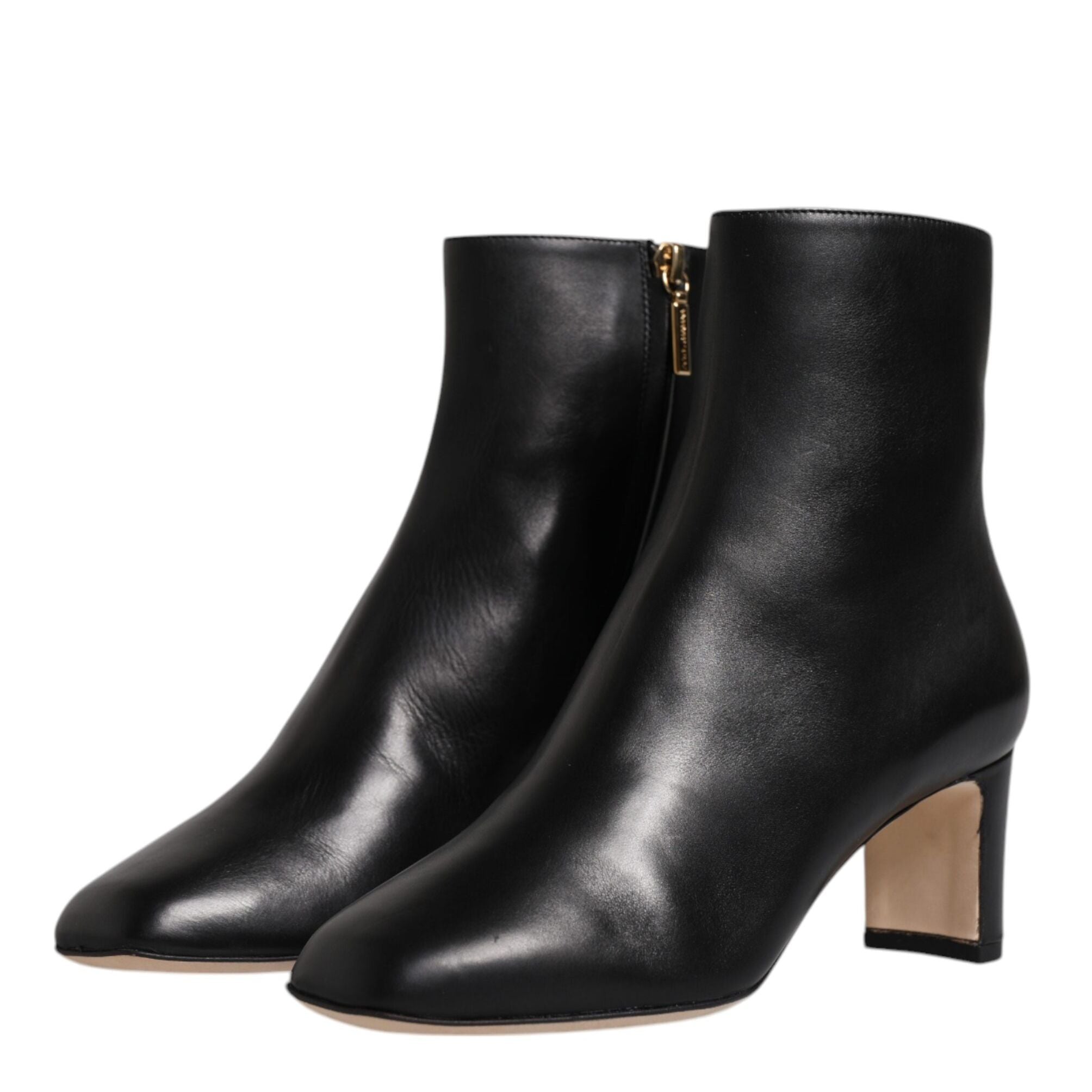 Dolce & Gabbana Black Jackie Leather Mid Calf Boots Shoes