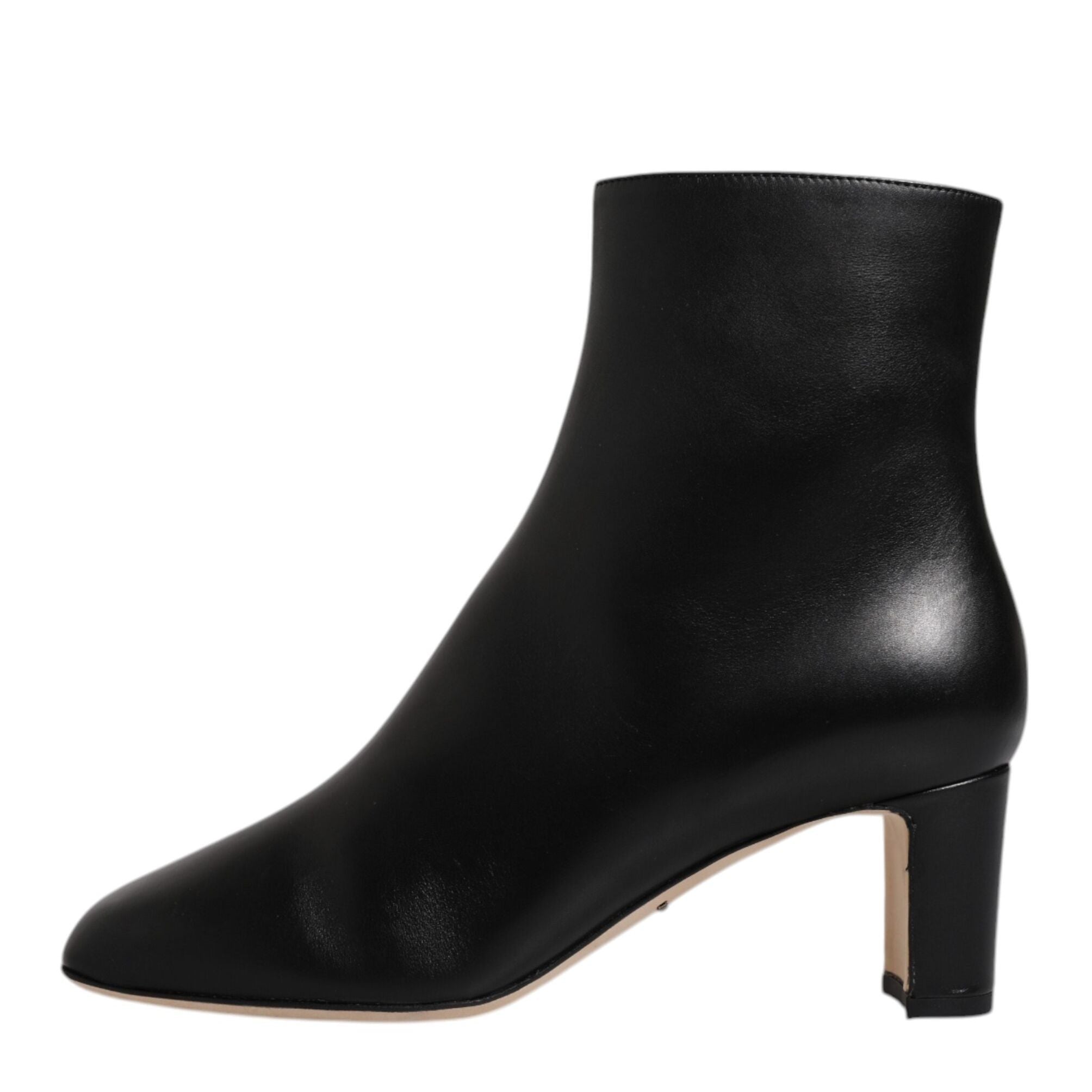 Dolce & Gabbana Black Jackie Leather Mid Calf Boots Shoes