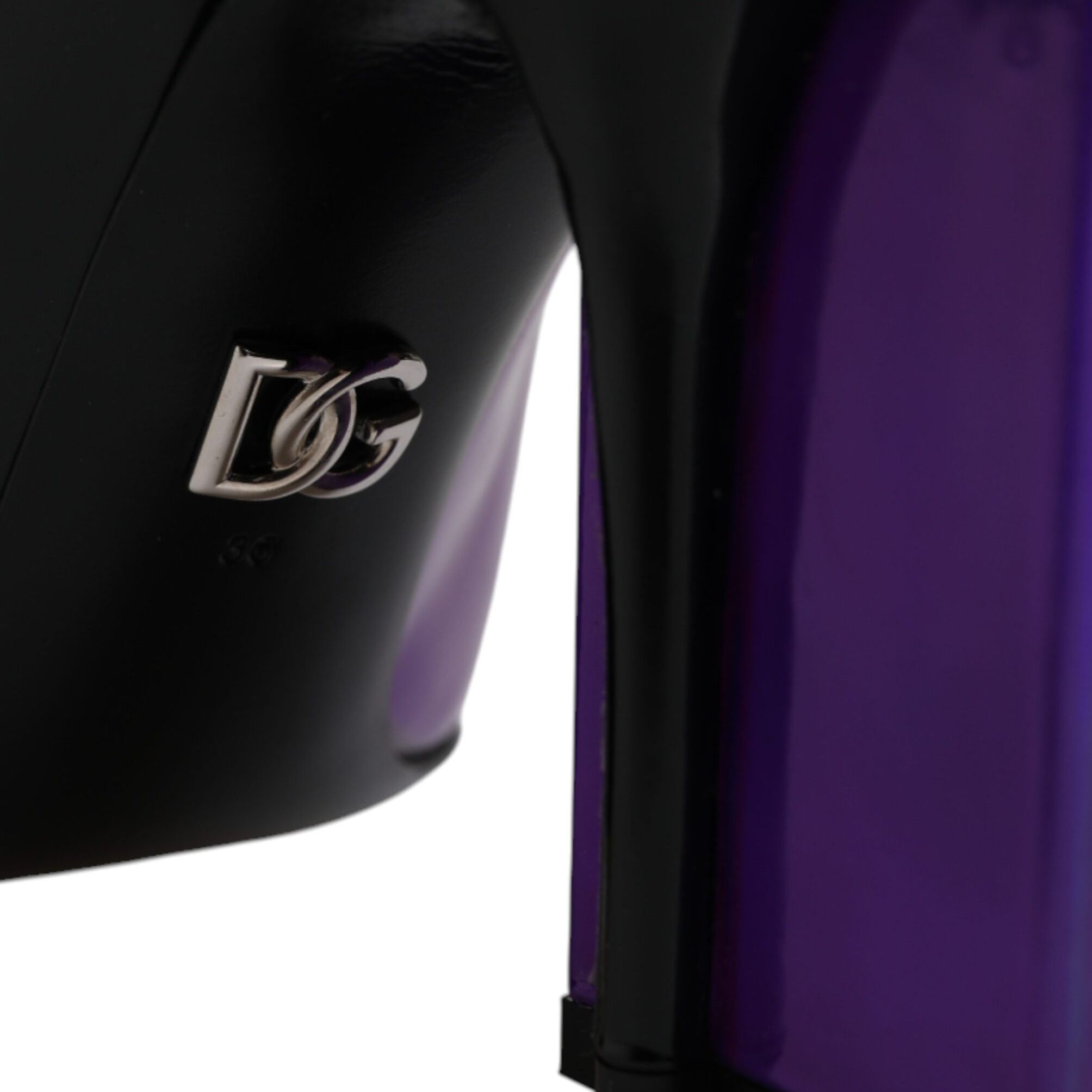 Dolce & Gabbana Purple Black Pointed Ankle Boots Shoes