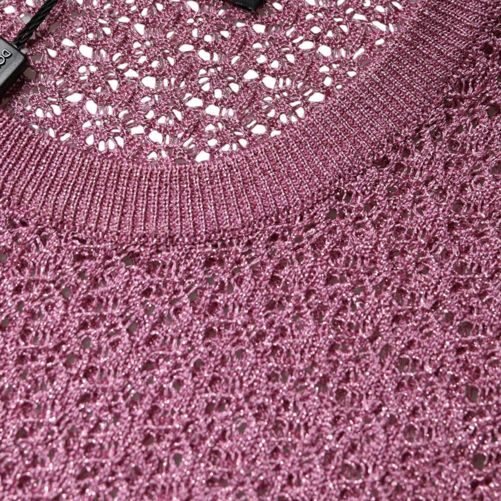 Dolce & Gabbana Pink Mesh See Through Sleeveless Tank Top
