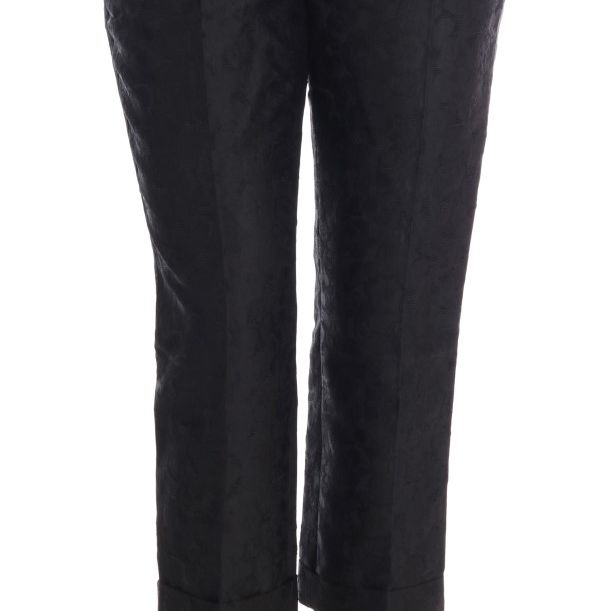 Dolce & Gabbana Black Floral Brocade Capri Pants