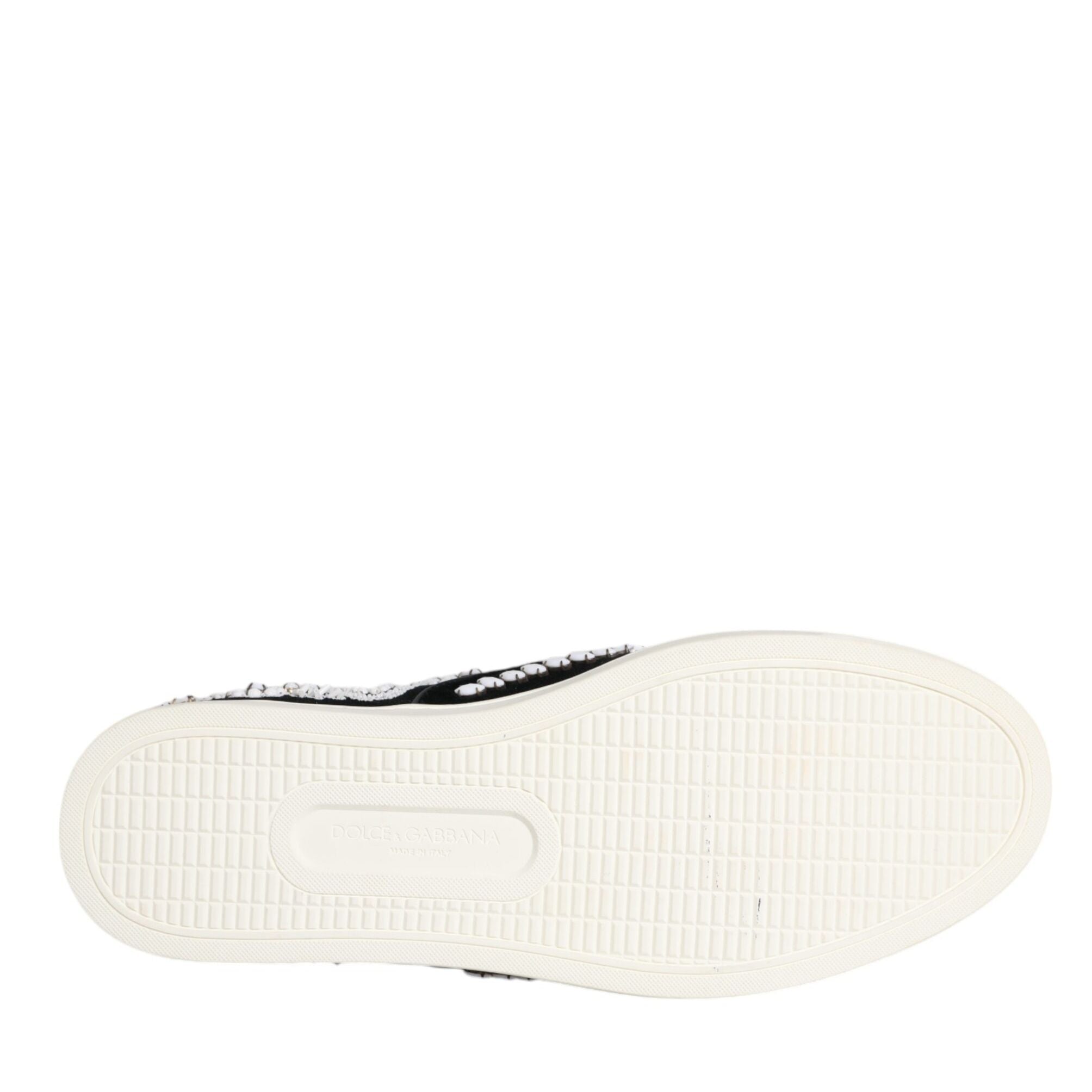 Dolce & Gabbana Black Embellished London Men Slip On Shoes