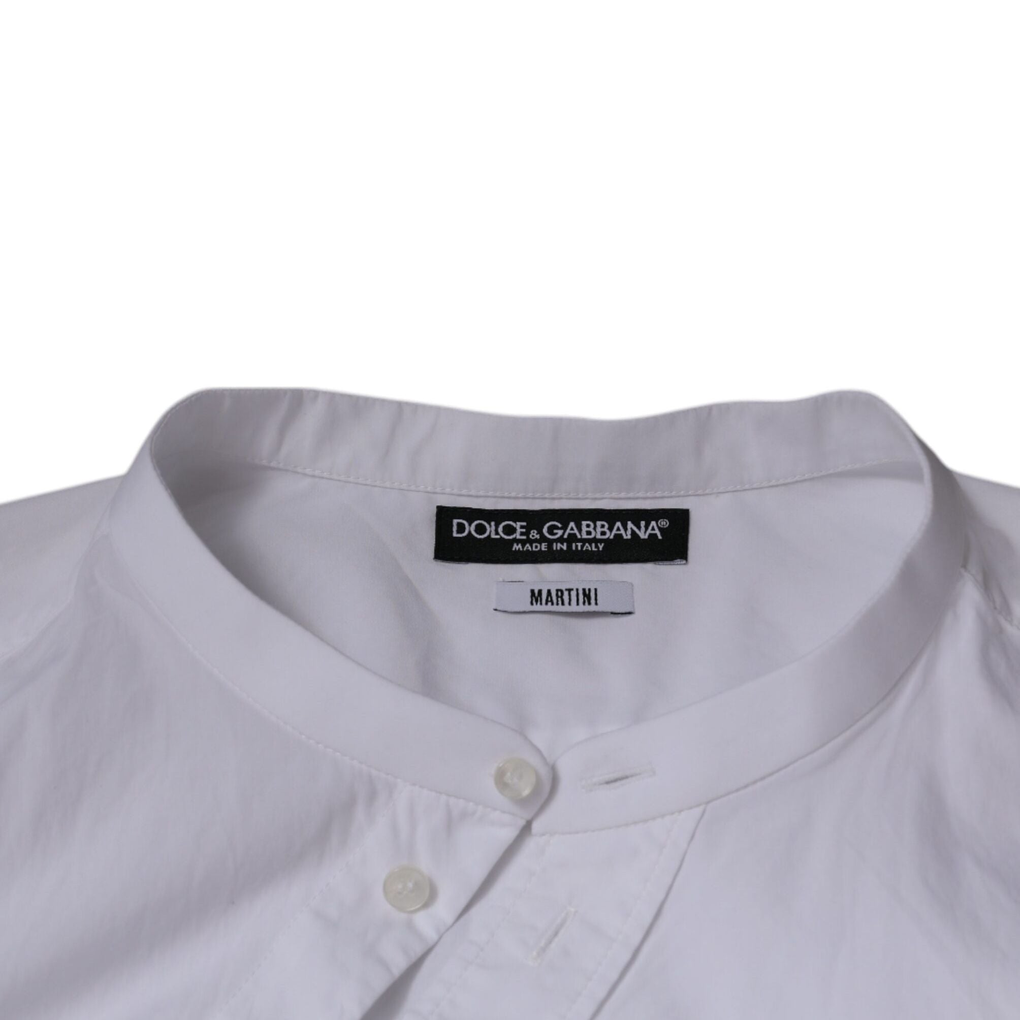Dolce & Gabbana White Cotton Slim Fit MARTINI Dress Shirt