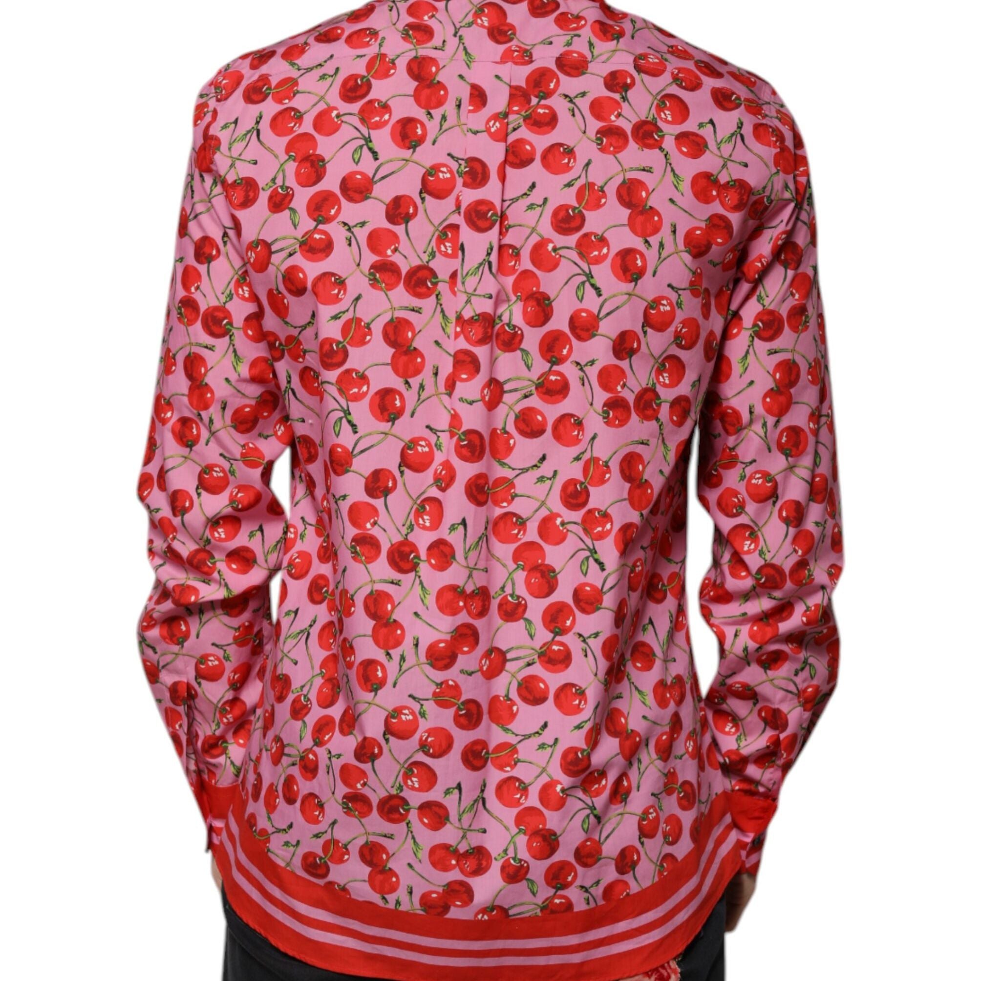 Dolce & Gabbana Pink Cherry Cotton Formal MARTINI Dress Shirt