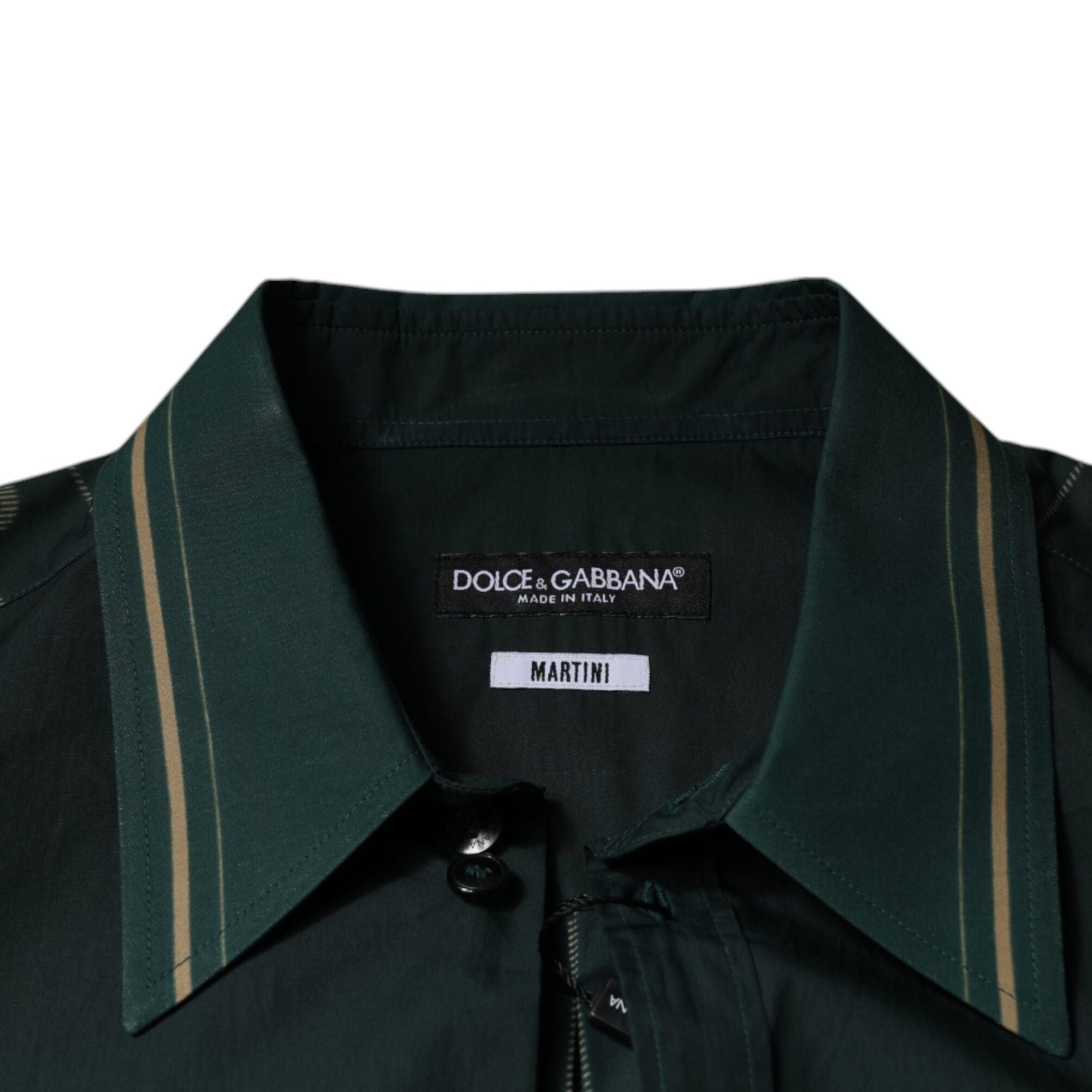 Dolce & Gabbana Green Logo Long Sleeve MARTINI Casual Shirt