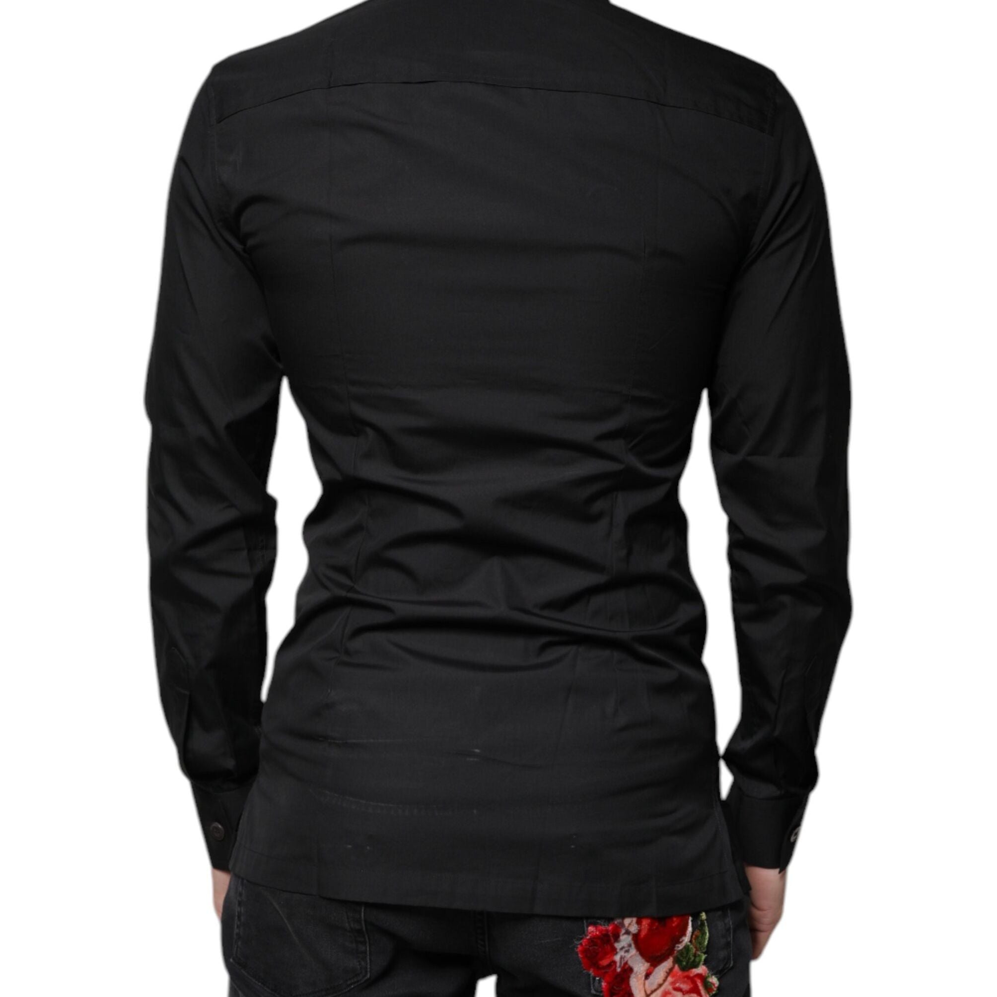 Dolce & Gabbana Black Cotton Formal Long Sleeves Dress Shirt