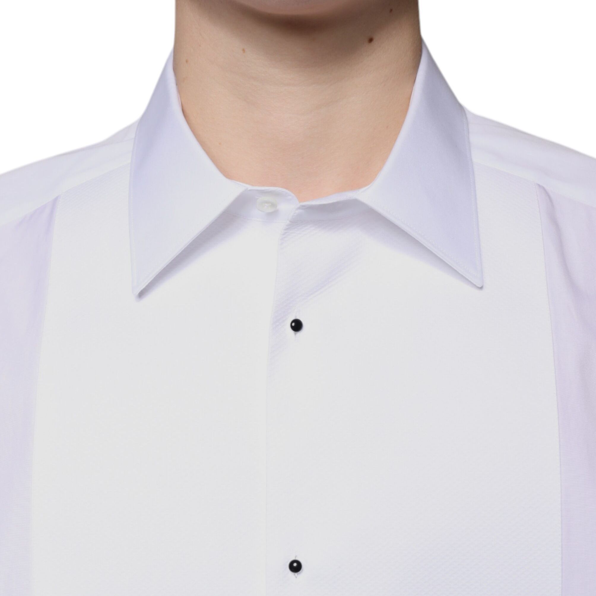 Dolce & Gabbana White Bib Cotton Poplin GOLD Formal Shirt