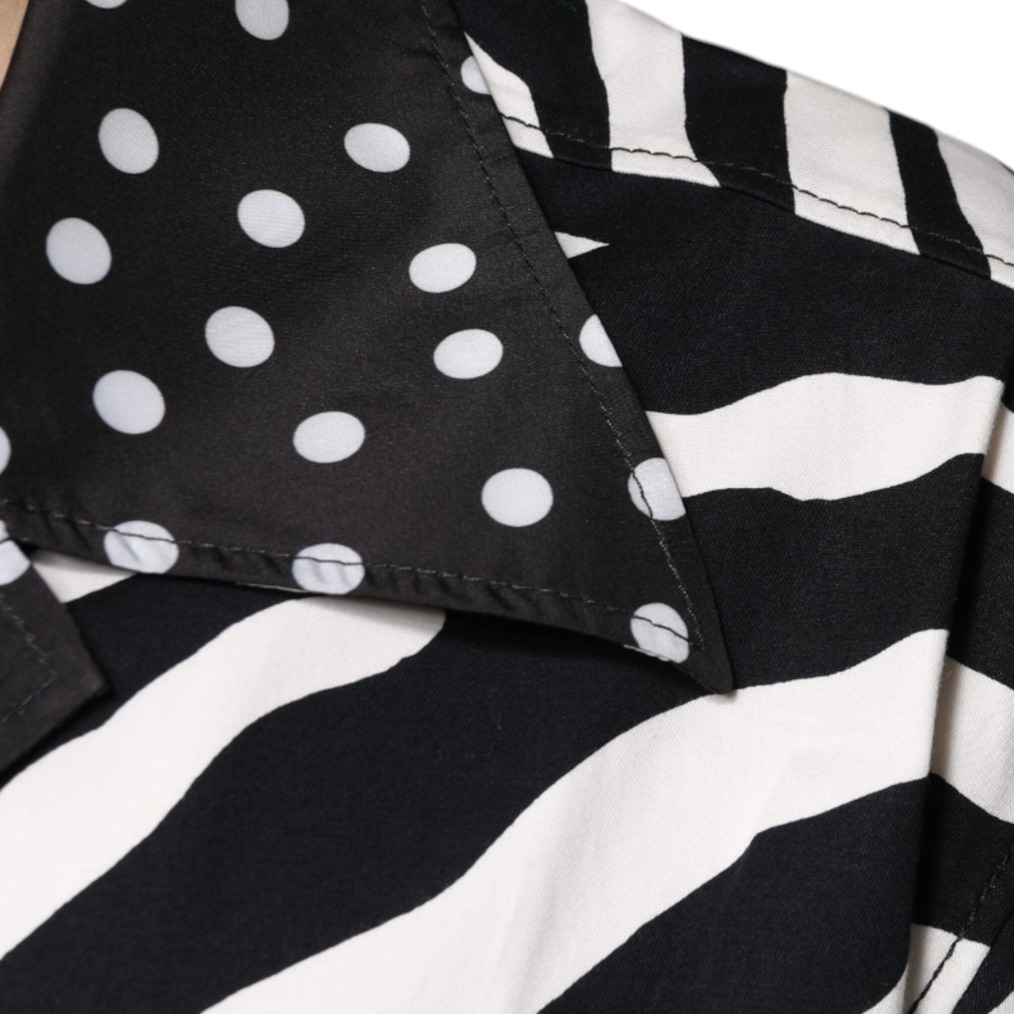 Dolce & Gabbana Black White Zebra Button Down Oversize Shirt
