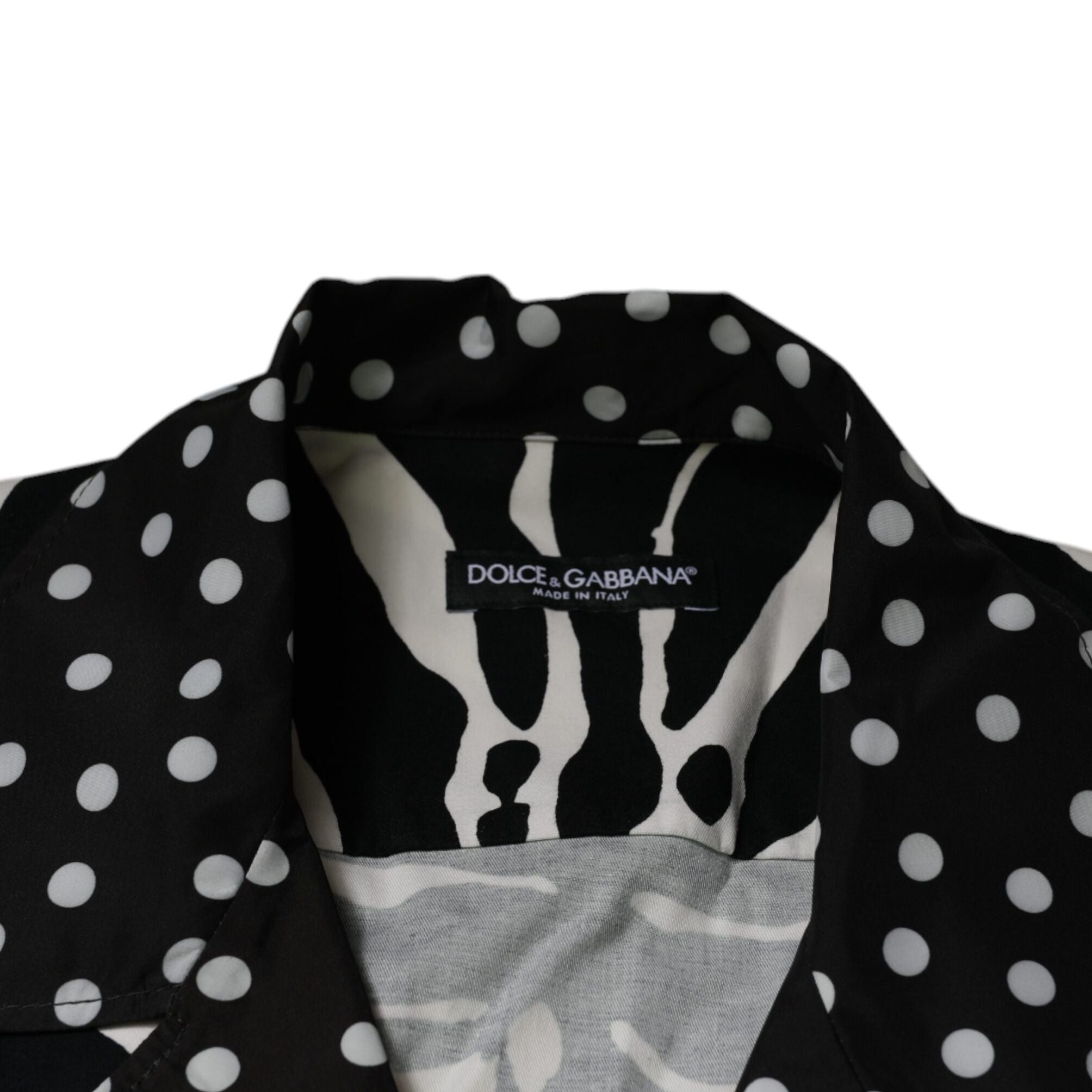 Dolce & Gabbana Black White Zebra Button Down Oversize Shirt