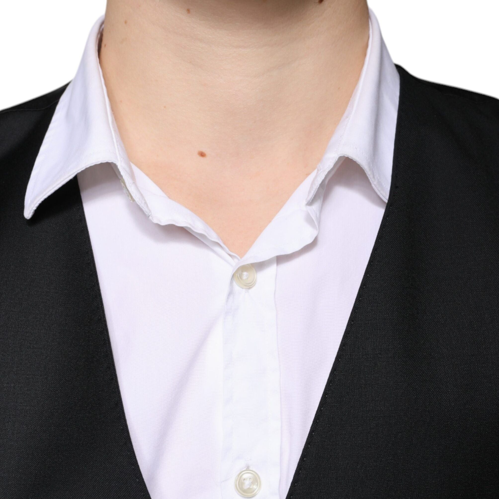 Dolce & Gabbana Black Wool Formal Dress Men Waistcoat Vest
