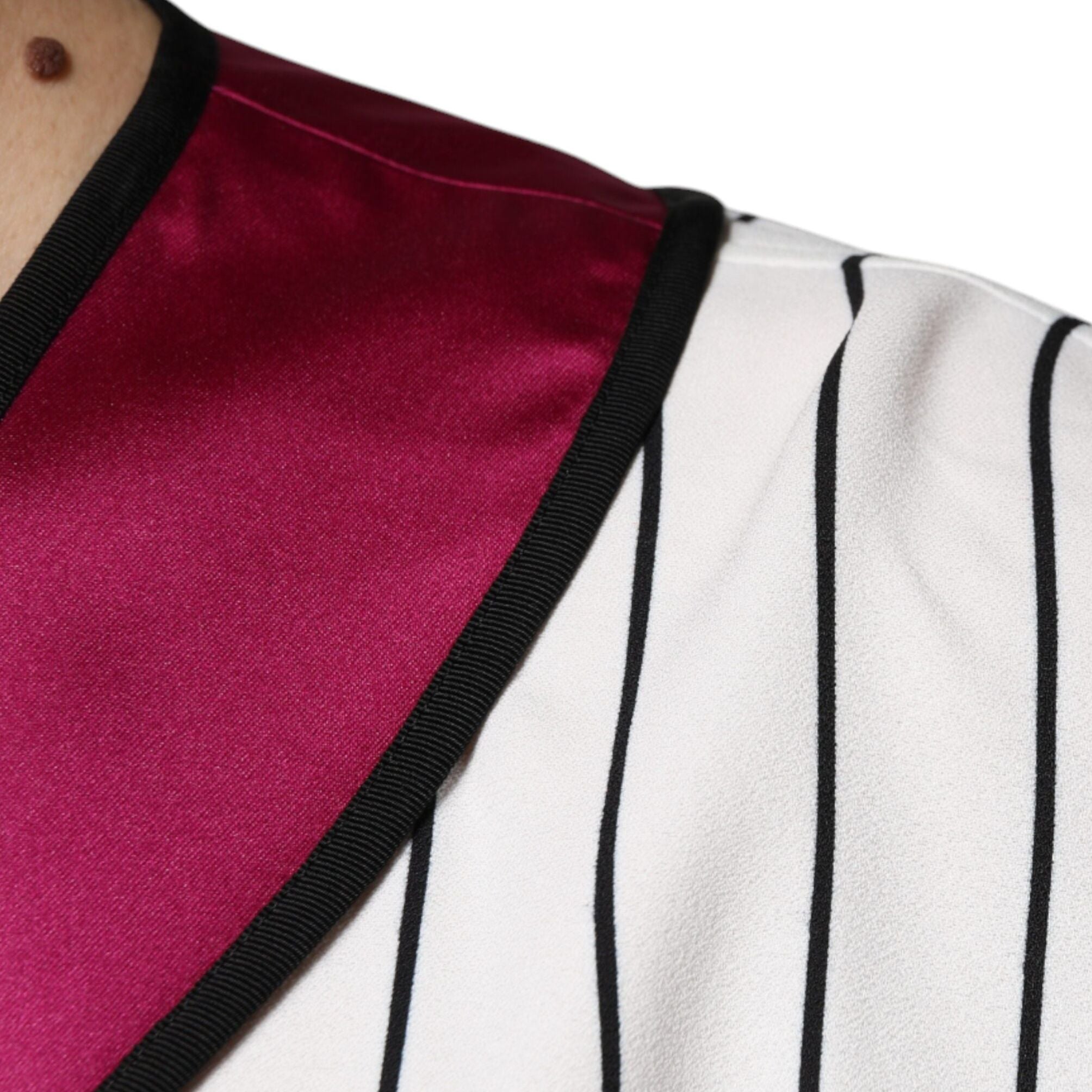 Dolce & Gabbana Multicolor Logo Jersey Button V-neck T-shirt