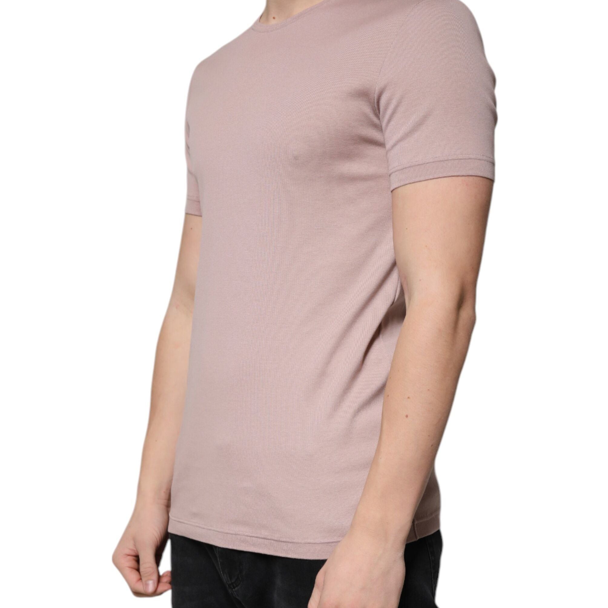 Dolce & Gabbana Brown Cotton Short Sleeves Round Neck T-shirt