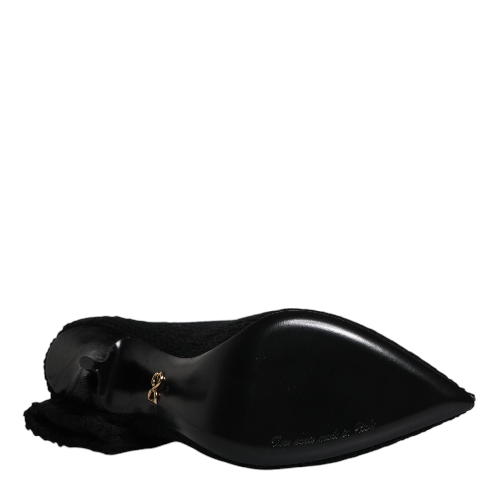 Dolce & Gabbana Black Stiletto Heels Mid Calf Boots Shoes