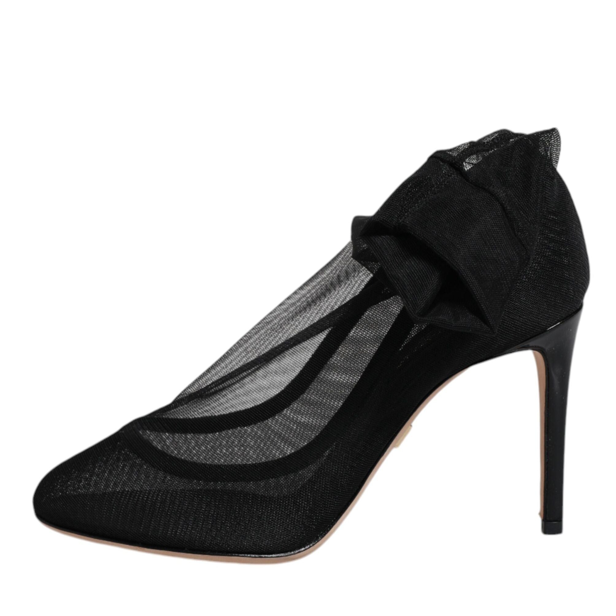 Dolce & Gabbana Black Nylon Mesh Sock Style Boots Shoes