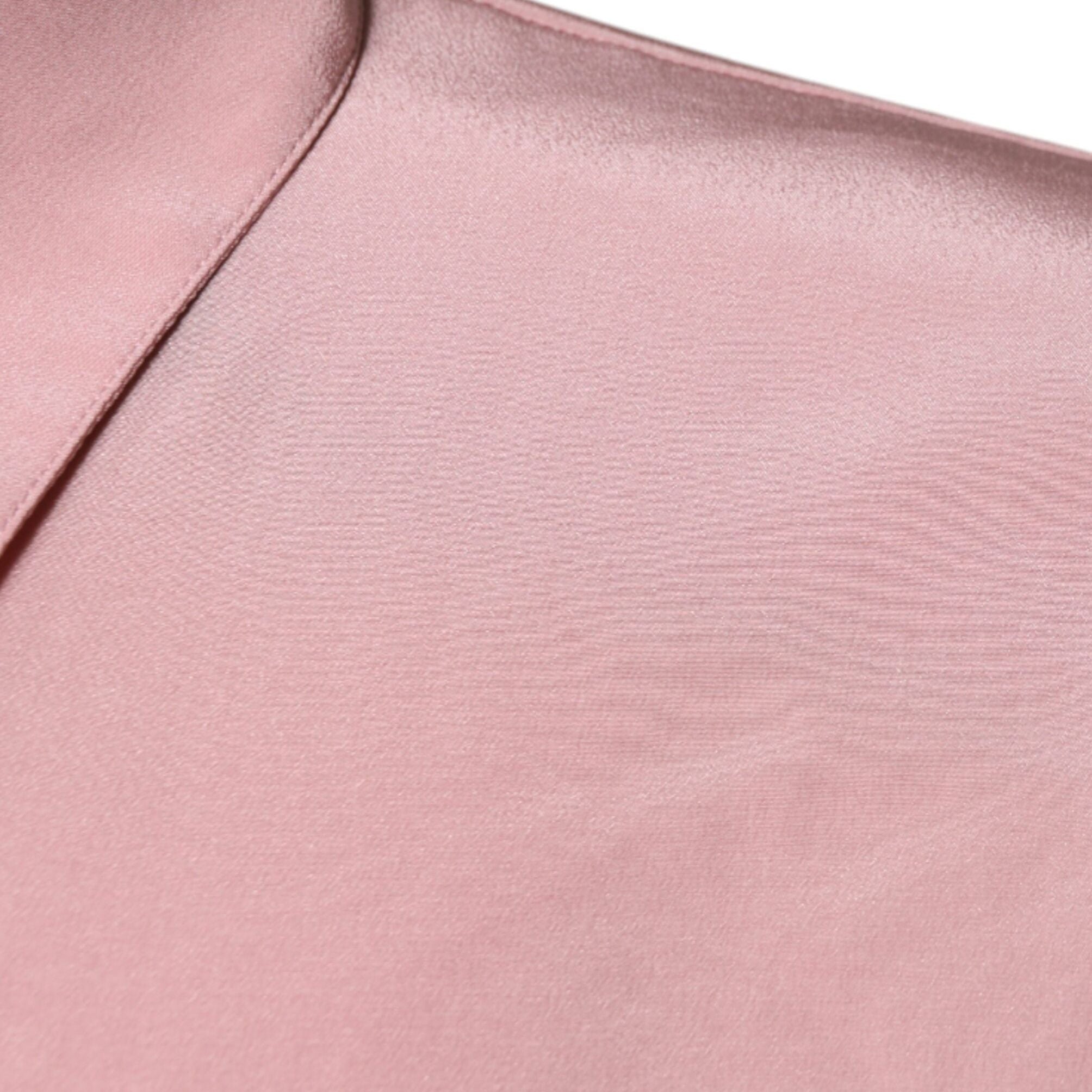 Dolce & Gabbana Pink Cotton Long Sleeves Collared Blouse Top