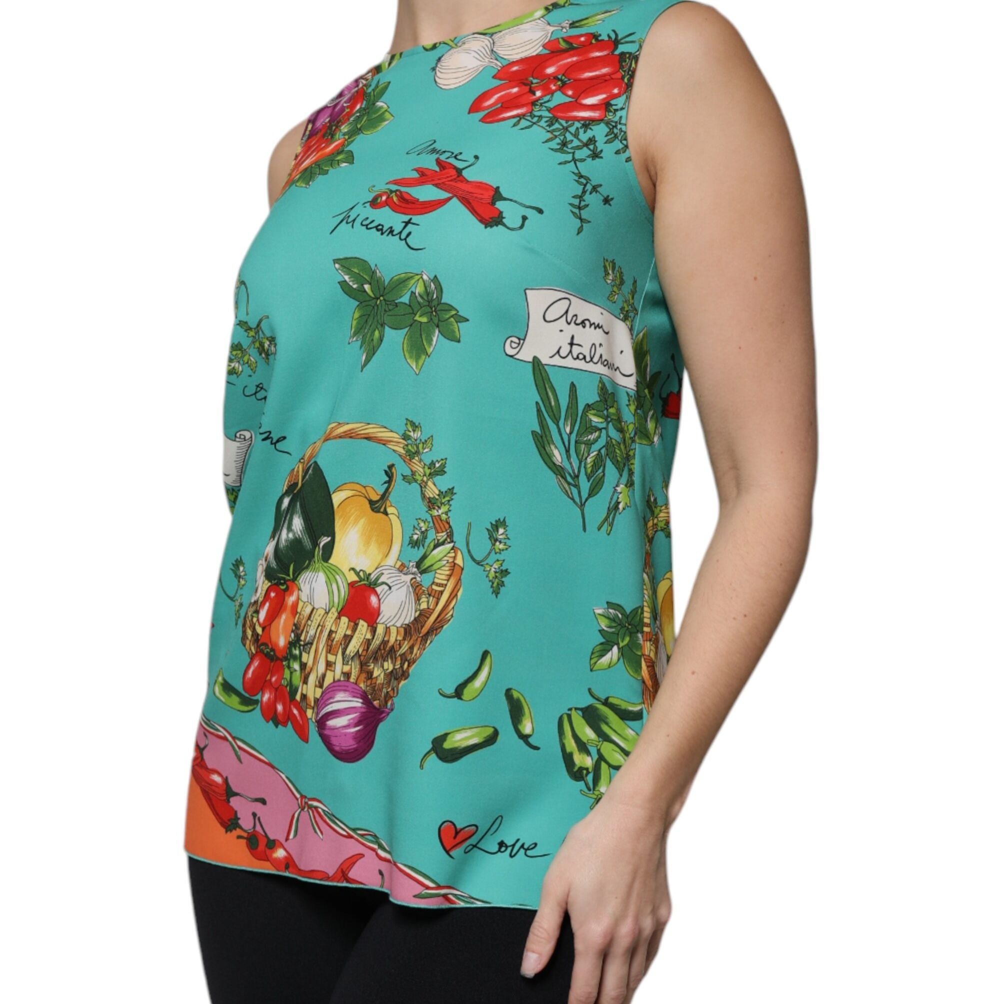 Dolce & Gabbana Multicolor Vegetables Sleeveless Tank Top
