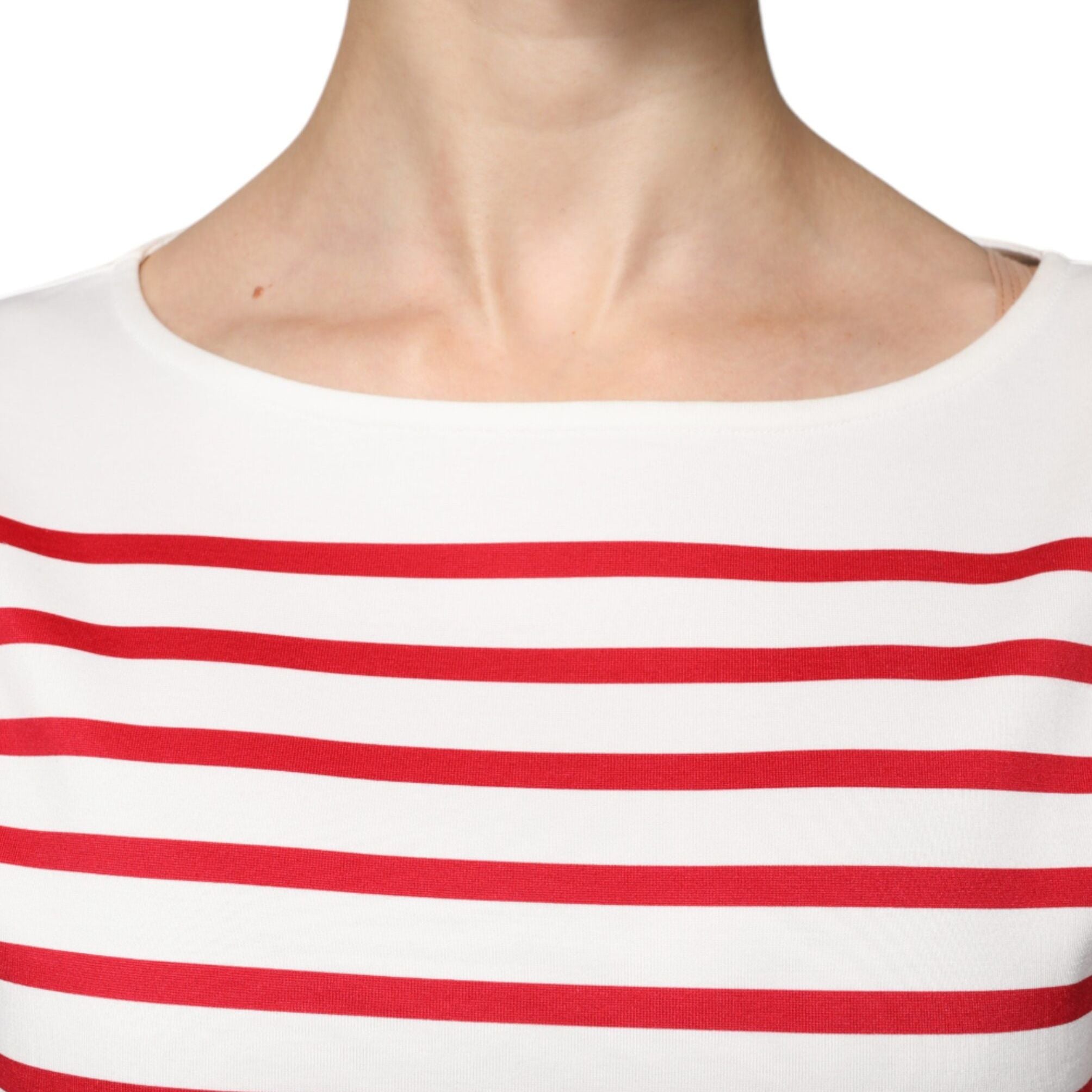 Dolce & Gabbana White Red Stripes Cotton Long Sleeves Top