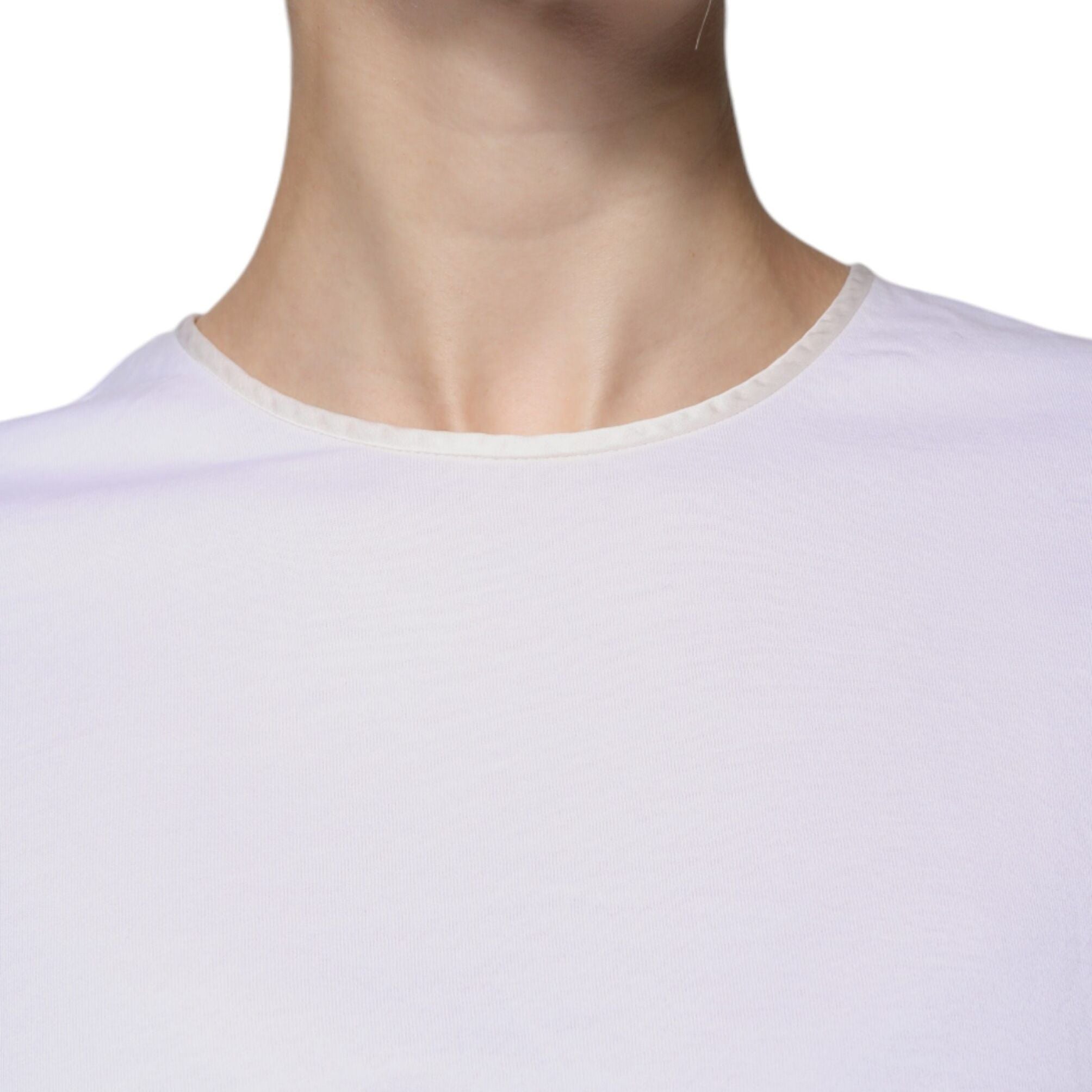 Dolce & Gabbana White Cotton Silk Round Neck Wrap Blouse Top