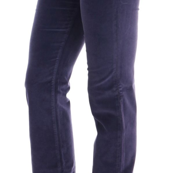 Ermanno Scervino Purple Corduroy Stretch Bootcut Pants