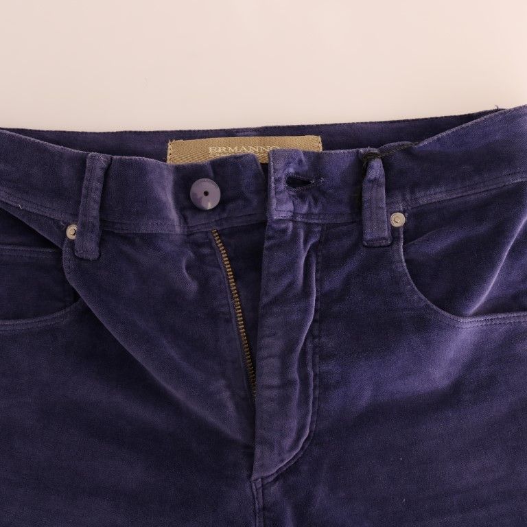 Ermanno Scervino Purple Corduroy Stretch Bootcut Pants
