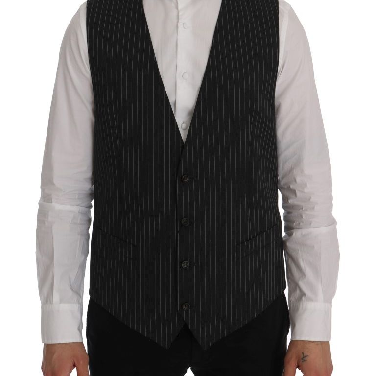 Dolce & Gabbana Gray Wool Stretch Vest