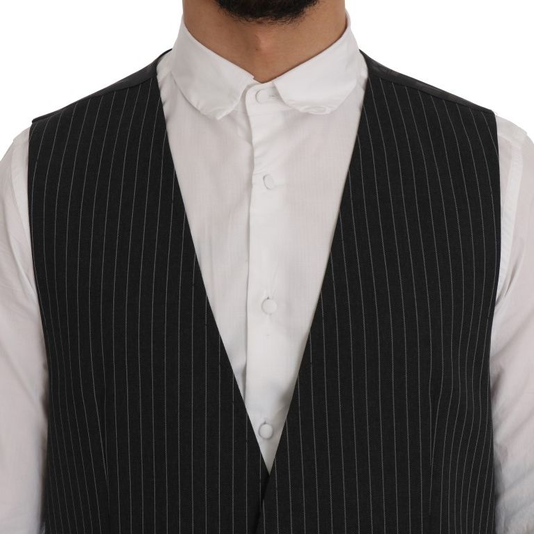 Dolce & Gabbana Gray Wool Stretch Vest