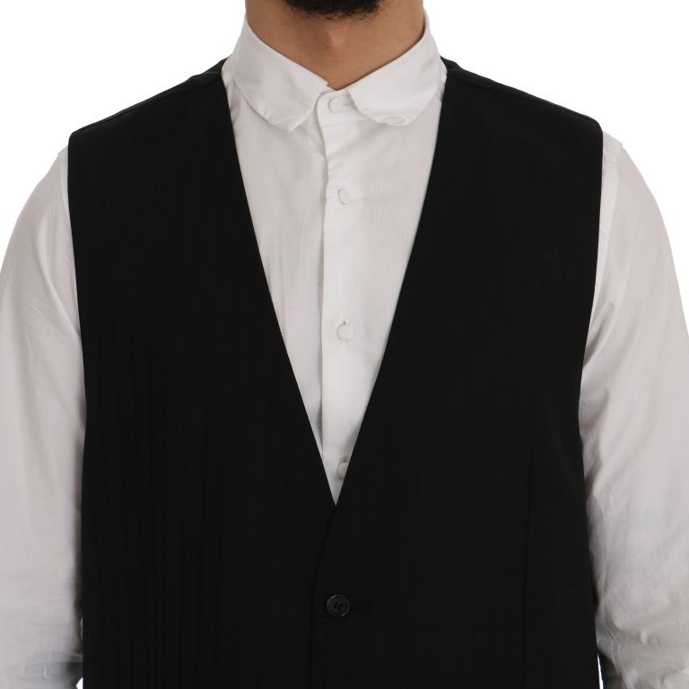 Dolce & Gabbana Black STAFF Wool Stretch Vest