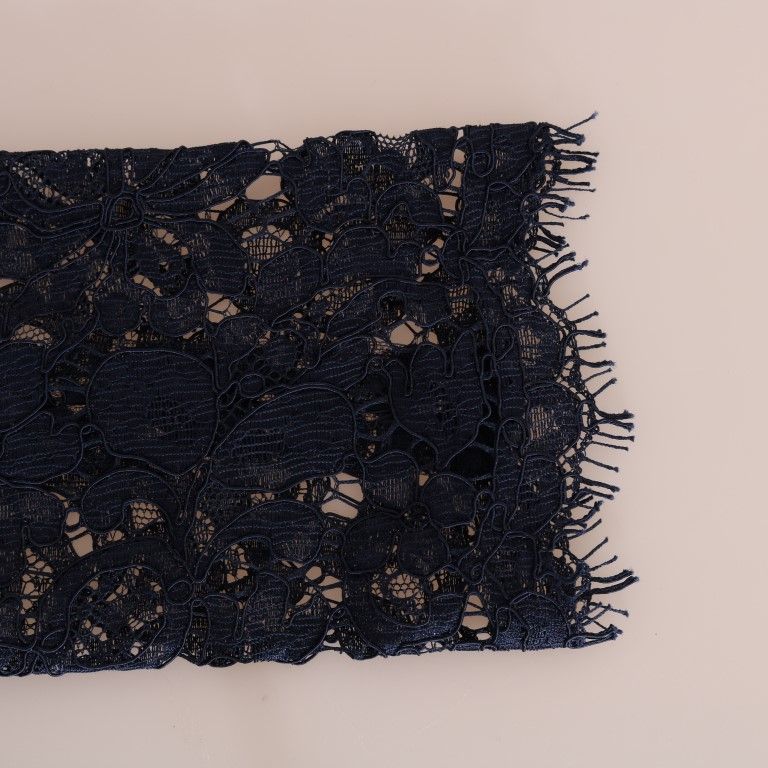 Dolce & Gabbana Blue Taormina Floral Lace Sheath Dress