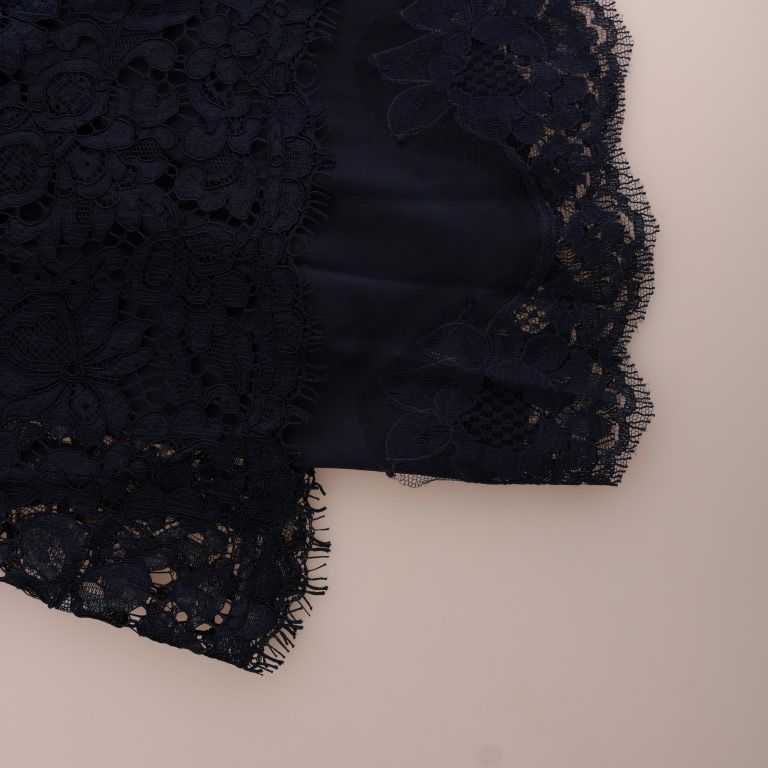 Dolce & Gabbana Blue Taormina Floral Lace Sheath Dress