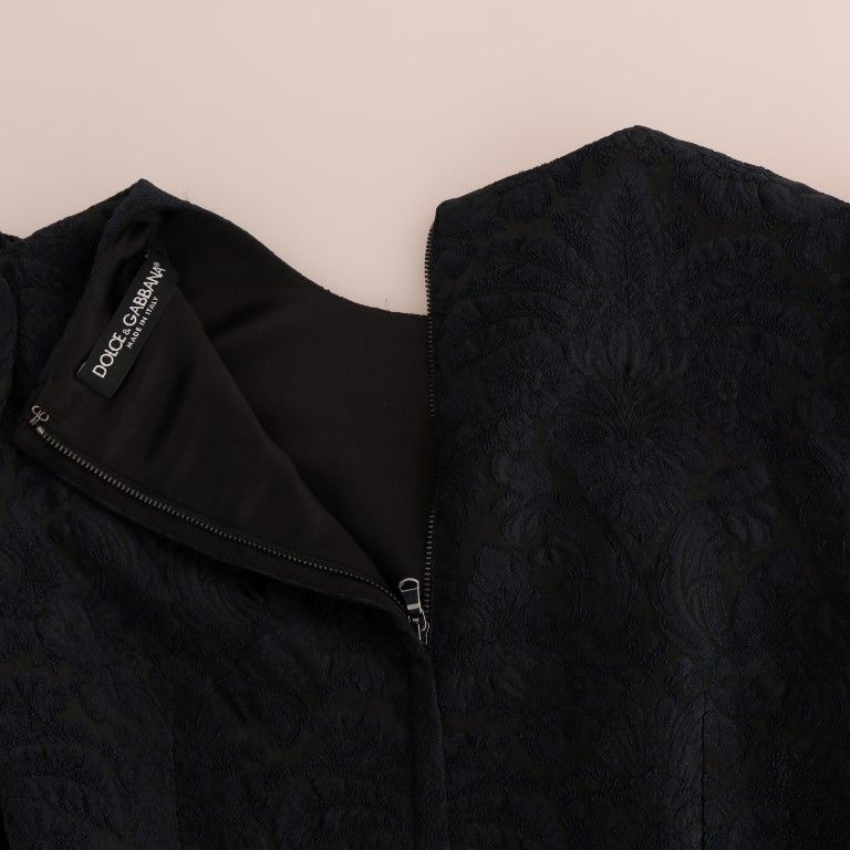 Dolce & Gabbana Black Blue Flare Mini Dress