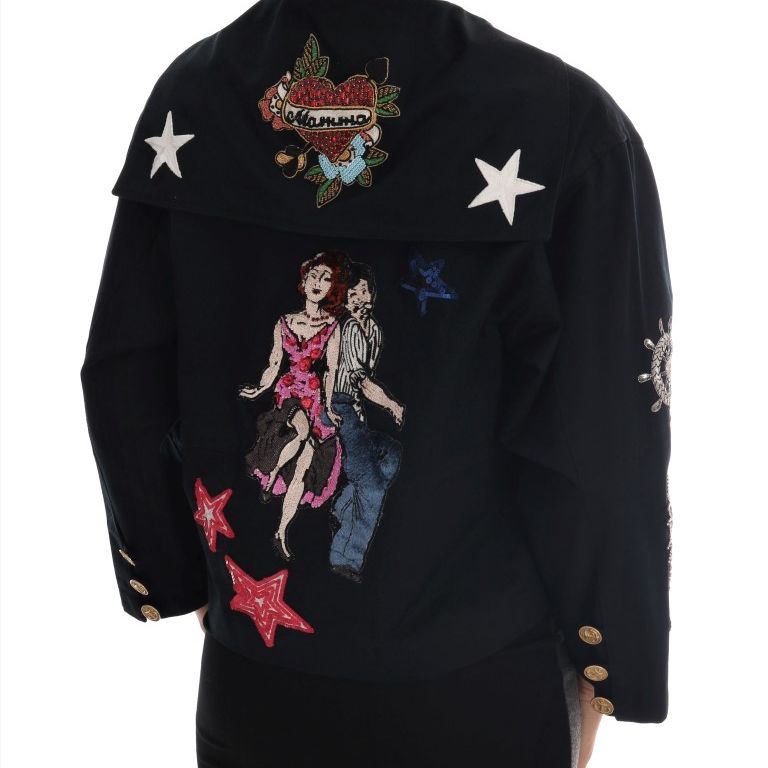 Dolce & Gabbana Blue Crystal MAMMA Sicily Jacket