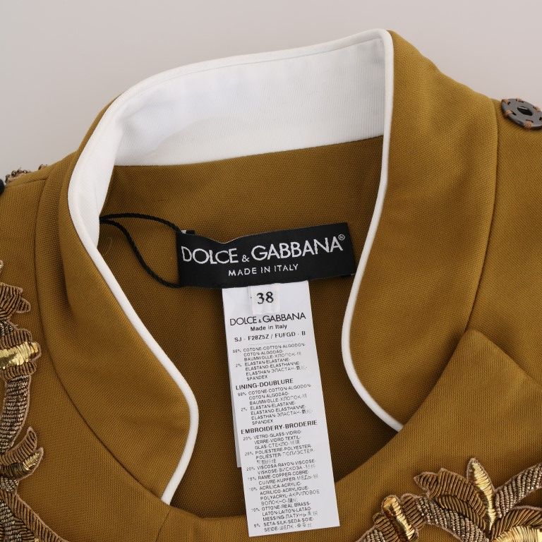 Dolce & Gabbana Yellow Crystal Cross Vest Jacket