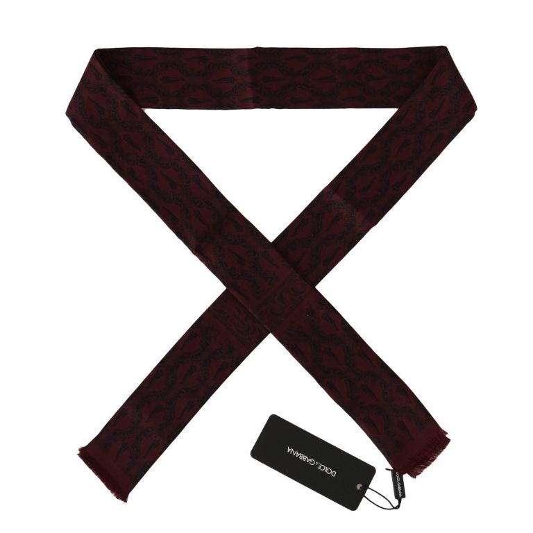 Dolce & Gabbana Bordeaux Silk Crown Chili Scarf